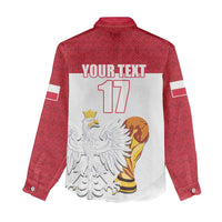 Custom Poland Football Champions Women Casual Shirt Sporty Style