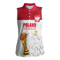 Custom Poland Football Champions Women Sleeveless Polo Shirt Sporty Style