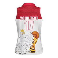 Custom Poland Football Champions Women Sleeveless Polo Shirt Sporty Style