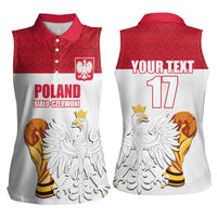 Custom Poland Football Champions Women Sleeveless Polo Shirt Sporty Style