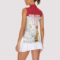 Custom Poland Football Champions Women Sleeveless Polo Shirt Sporty Style