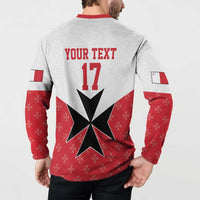 Custom Malta Football Champions Button Sweatshirt Sporty Style