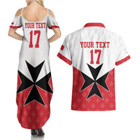 Custom Malta Football Champions Couples Matching Summer Maxi Dress and Hawaiian Shirt Sporty Style