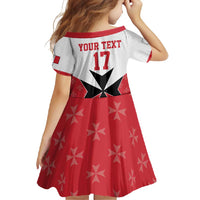 Custom Malta Football Champions Family Matching Off Shoulder Maxi Dress and Hawaiian Shirt Sporty Style