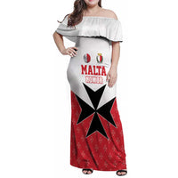 Custom Malta Football Champions Family Matching Off Shoulder Maxi Dress and Hawaiian Shirt Sporty Style