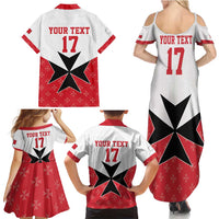 Custom Malta Football Champions Family Matching Summer Maxi Dress and Hawaiian Shirt Sporty Style