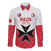 Custom Malta Football Champions Long Sleeve Button Shirt Sporty Style