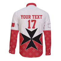 Custom Malta Football Champions Long Sleeve Button Shirt Sporty Style
