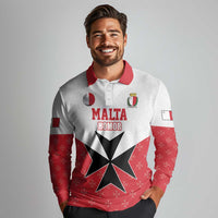 Custom Malta Football Champions Long Sleeve Polo Shirt Sporty Style