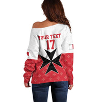Custom Malta Football Champions Off Shoulder Sweater Sporty Style