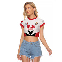 Custom Malta Football Champions Raglan Cropped T Shirt Sporty Style