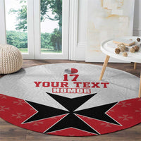 Custom Malta Football Champions Round Carpet Sporty Style