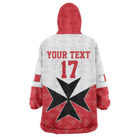 Custom Malta Football Champions Wearable Blanket Hoodie Sporty Style