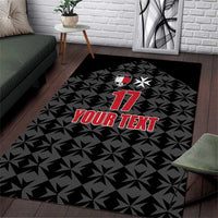 Custom Malta Football Jersey Go Champions Area Rug Black Style