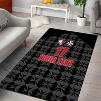 Custom Malta Football Jersey Go Champions Area Rug Black Style