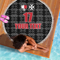 Custom Malta Football Jersey Go Champions Beach Blanket Black Style