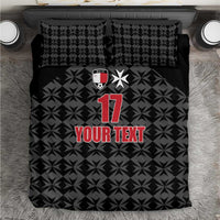 Custom Malta Football Jersey Go Champions Bedding Set Black Style