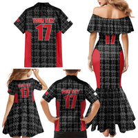 Custom Malta Football Jersey Go Champions Family Matching Mermaid Dress and Hawaiian Shirt Black Style