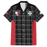 Custom Malta Football Jersey Go Champions Family Matching Off Shoulder Maxi Dress and Hawaiian Shirt Black Style