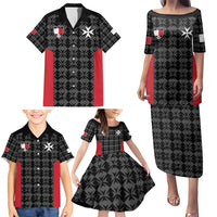 Custom Malta Football Jersey Go Champions Family Matching Puletasi and Hawaiian Shirt Black Style