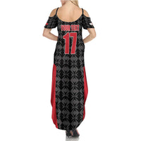 Custom Malta Football Jersey Go Champions Family Matching Summer Maxi Dress and Hawaiian Shirt Black Style