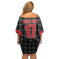 Custom Malta Football Jersey Go Champions Off Shoulder Short Dress Black Style