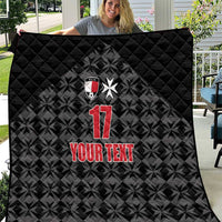 Custom Malta Football Jersey Go Champions Quilt Black Style