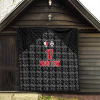 Custom Malta Football Jersey Go Champions Quilt Black Style