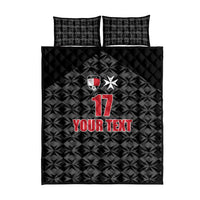 Custom Malta Football Jersey Go Champions Quilt Bed Set Black Style