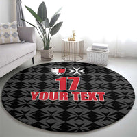 Custom Malta Football Jersey Go Champions Round Carpet Black Style