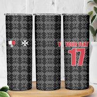 Custom Malta Football Jersey Go Champions Skinny Tumbler Black Style