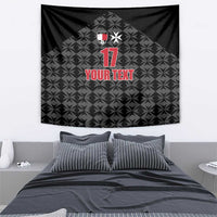 Custom Malta Football Jersey Go Champions Tapestry Black Style