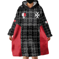 Custom Malta Football Jersey Go Champions Wearable Blanket Hoodie Black Style