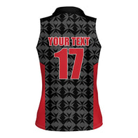 Custom Malta Football Jersey Go Champions Women Sleeveless Polo Shirt Black Style