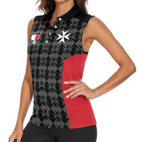 Custom Malta Football Jersey Go Champions Women Sleeveless Polo Shirt Black Style