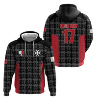 Custom Malta Football Jersey Go Champions Zip Hoodie Black Style