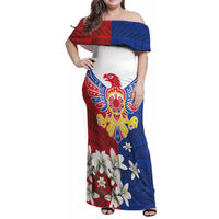 Philippine Eagle Week Family Matching Off Shoulder Maxi Dress and Hawaiian Shirt Filipino Patern