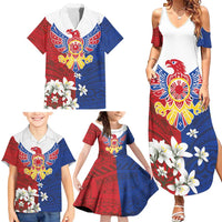 Philippine Eagle Week Family Matching Summer Maxi Dress and Hawaiian Shirt Filipino Patern