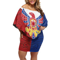 Philippine Eagle Week Off Shoulder Short Dress Filipino Patern