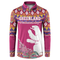 Greenland National Day Button Sweatshirt Inuit Kalaallisuut style