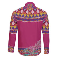 Greenland National Day Family Matching Off The Shoulder Long Sleeve Dress and Hawaiian Shirt Inuit Kalaallisuut style