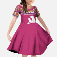 Greenland National Day Family Matching Off Shoulder Maxi Dress and Hawaiian Shirt Inuit Kalaallisuut style