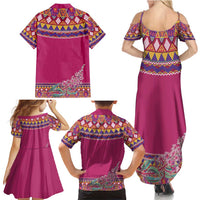 Greenland National Day Family Matching Summer Maxi Dress and Hawaiian Shirt Inuit Kalaallisuut style