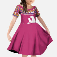 Greenland National Day Kid Short Sleeve Dress Inuit Kalaallisuut style