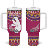 Greenland National Day Tumbler With Handle Inuit Kalaallisuut style