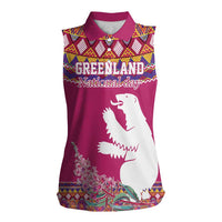 Greenland National Day Women Sleeveless Polo Shirt Inuit Kalaallisuut style