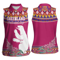 Greenland National Day Women Sleeveless Polo Shirt Inuit Kalaallisuut style