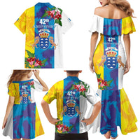 Canary Islands Dia de Canarias Family Matching Mermaid Dress and Hawaiian Shirt 42th Anniversary
