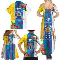 Canary Islands Dia de Canarias Family Matching Summer Maxi Dress and Hawaiian Shirt 42th Anniversary