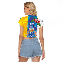 Canary Islands Dia de Canarias Raglan Cropped T Shirt 42th Anniversary